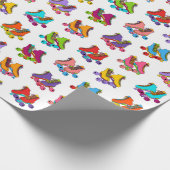 Kinderen van rolSchaatsen Cadeaupapier (Hoek)