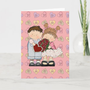 kinderen van zoete valentijn feestdagen kaart