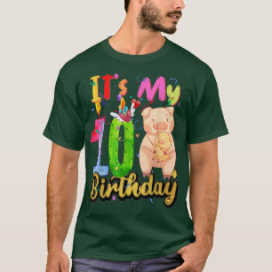 Kinderen Varken 10e Verjaardag 10 Jaar Oud Varken T-shirt