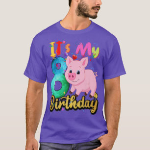 Kinderen Varken 8e Verjaardag 8 Jaar Oud Varken Ve T-shirt