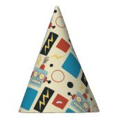 Kinderen Verjaardag Antiek robotpatroon Feesthoedjes (Rechts)