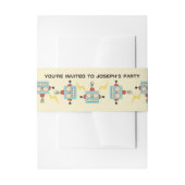 Kinderen Verjaardag Antiek robotpatroon Uitnodigingen Wikkel (Voorkant Voorbeeld)