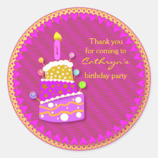 kinderen Verjaardag Dank u Stickers: Verjaardagsta Ronde Sticker