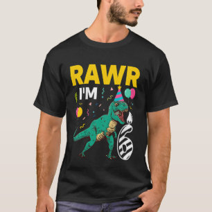 Kinderen Verjaardag Dinosaurus 6 Jaar Oud Jongen 6 T-shirt