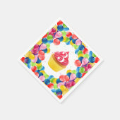 Kinderen verjaardag ELKE LEEFTIJD cupcake ballonne Servet (Hoek)