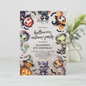 Kinderen Verjaardag Halloween Kostuumfeest Kaart (Staand voorkant)