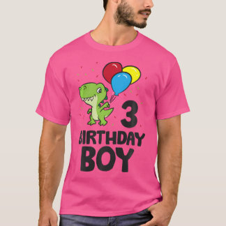 Kinderen Verjaardag Jongen 3e Verjaardag Dinosauru T-shirt