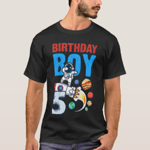 Kinderen Verjaardag Jongen 5 Jaar Oud Ruimte Raket T-shirt