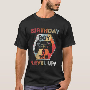 Kinderen Verjaardag Jongen 8 Tijd tot Level Up 8th T-shirt