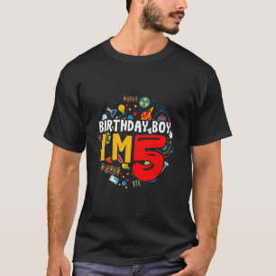 Kinderen Verjaardag Jongen Ik ben 5 Jaar Oud Gifts T-shirt
