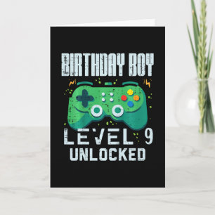 Kinderen Verjaardag Jongen Level 9 Ontgrendeld Gam Kaart