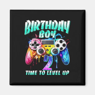 Kinderen Verjaardag Jongen Tijd Om Te Level Up Gam Magneet