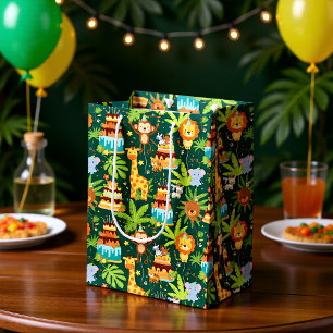 Kinderen Verjaardag Jungle Thema Gift Zak Medium Cadeauzakje