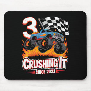 Kinderen Verjaardag Monster Truck 3 Jaar Oude Jong Muismat