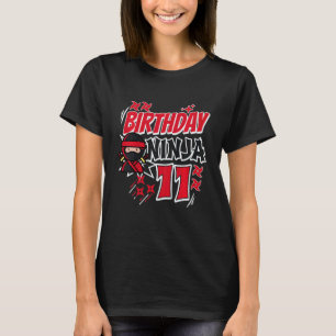 Kinderen Verjaardag Ninja 11e Verjaardag Karate 11 T-shirt