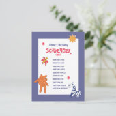 Kinderen Verjaardag Scavenger Hunt Spel Briefkaart (Staand voorkant)