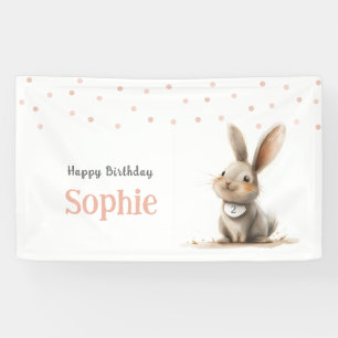 Kinderen Verjaardag Schattige Bunny Happy Birthday Spandoek