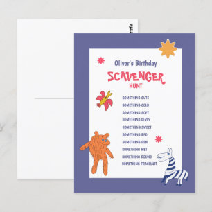 Kinderen Verjaardag Schatzoekersspel Briefkaart