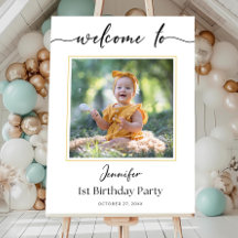Kinderen Verjaardag Welkom Bord met Foto, Feest We
