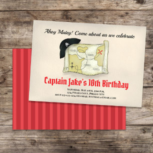 Kinderen Verjaardagsfeest Pirate Cool Sjabloon Kaart