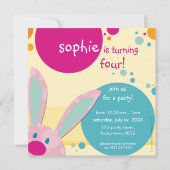 KINDEREN VERJAARDAGSFEESTJE UITNODIGEN schattige k Kaart (Achterkant)