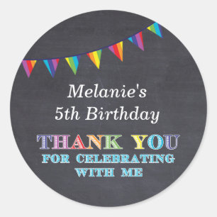 Kinderen verjaardagskalkbord bunting stickers guns