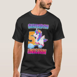 Kinderen Verjaardagsmeisje 5 Jaar Oud Kleine Eenho T-shirt