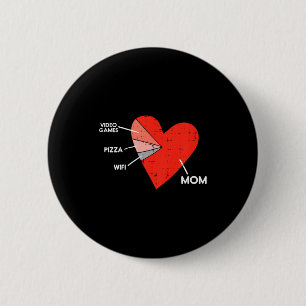 Kinderen Videogames Pizza Wifi Moeder Hart Kind Ba Ronde Button 5,7 Cm