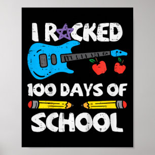 Kinderen vielen 100 dagen schoolgitaar 100e dag sm poster