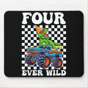 Kinderen Vier El Wild Dinosaur Monster Truck 4de V Muismat