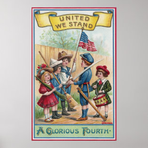 Kinderen vieren de vierde poster