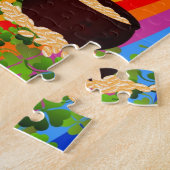 Kinderen vieren St. Patrick's Day met de groene Legpuzzel (Zijkant)