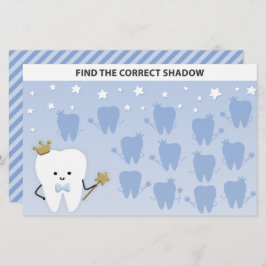 Kinderen vinden schaduwpuzzel. Eerste Tooth Party-