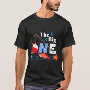 Kinderen vissen de grote één jaar 1e eerste verjaa t-shirt
