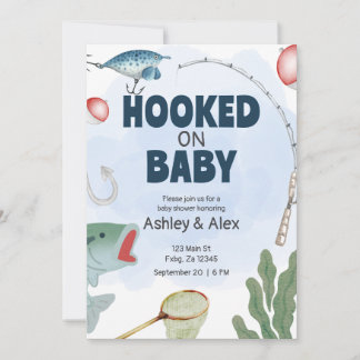 Kinderen Vissen Thema Babyshower Uitnodiging