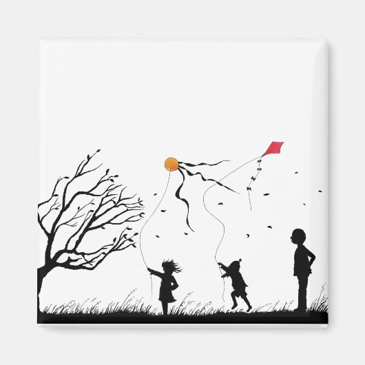 Kinderen vliegers magneet (Voorkant)