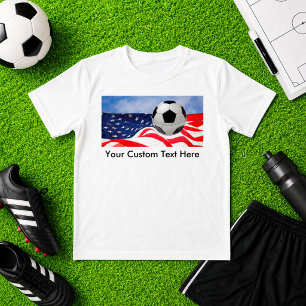 Kinderen Voetbal met Vlag van de VS Aangepaste Spo T-shirt