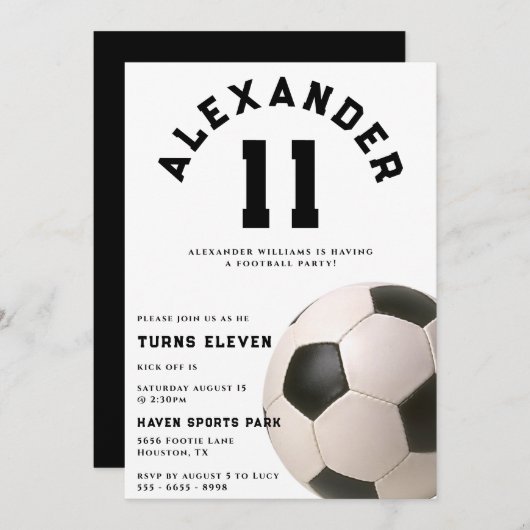 Kinderen Voetbal Verjaardagsfeestje Kaart (Voorkant / Achterkant)