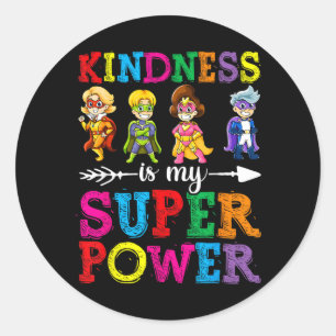 Kinderen Vriendelijkheid Shirt Aangedreven Door Vr Ronde Sticker