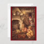 kinderen wachten op de kerstman feestdagenkaart (Voorkant / Achterkant)