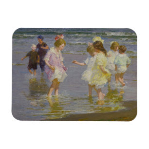 Kinderen Waden op het strand (door E.H. Potthast) Magneet