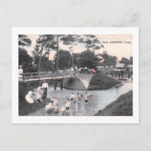 Kinderen, Wading Pond, Houston, Texas, 1910 Briefkaart