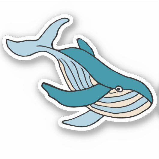 Kinderen Walvis Sticker (Voorkant)