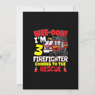 Kinderen WEE-OOH! Ik ben 3 Brandweerman Brandweerw Feestdagenkaart