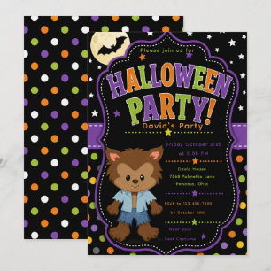 Kinderen weerwolf Halloween-feest Kaart