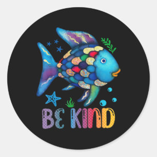 Kinderen Wees Aardig Regenboogschaal Vis Leraar Le Ronde Sticker