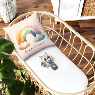 Kinderen Whimsical Pastel Regenboog in Wolken Kussen