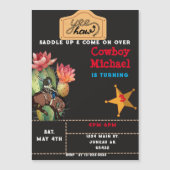 Kinderen Wild West Cactus Verjaardag Jongen Magnetische Uitnodiging (Voorkant)