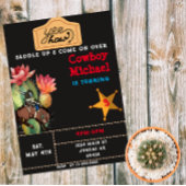 Kinderen Wild West Cactus Verjaardag Jongen Magnetische Uitnodiging