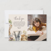 Kinderen Wilde Dieren Foto Verjaardag Bedankkaart (Voorkant)
